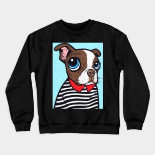 Brown Boston Terrier Dog Crewneck Sweatshirt